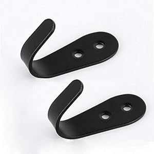 MsBong 8 Pcs Black Coat Hooks for Wall Heavy Duty Hooks for Hanging Coats No Rust Hooks Wall Mounted with Screws for Key Towel Bags Cup Hat Indoor and Outdoor