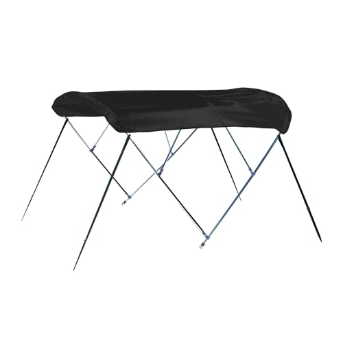 CARVER A5481UB-02 6'L 3-Bow Round Tube Bimini Top Kit - 54" H, Fits 79"-84" W, Jet Black
