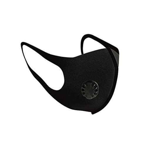 Dinfoger Black Dust-Proof Filter Pad Mouth Mask with Breathing Valve Cycling Respirator with Single Valve