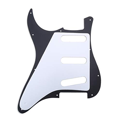 Musiclily Pro 11 Trous 62 Strat SSS Pickguard Guitare Plaque de Protection pour MIJ JPN Japan Stratocaster, 3 plis Noir - Les Beatles, Paul McCartney, John Lennon, RIngo Starr, George Harrison Musiclily Pro 11 Trous 62 Strat SSS Pickguard Guitare Plaque de Protection pour MIJ JPN Japan Stratocaster, 3 plis Noir – Image 3