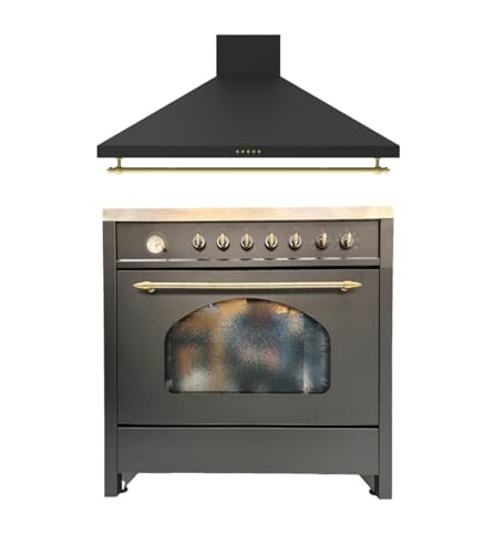SOLTHERMIC® COMBO PACK COCINA 90X60 VTI90ANEGRA INDUCCION HORNO + CAMPANA DE 90 NEGRA RÚSTICA