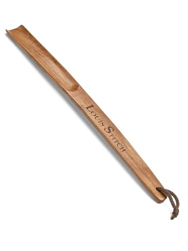 Image of LOUIS STITCH Premium Wooden Shoe Horn | Natural Shoe Horn | Handmade Wooden Shoe Wear Helper with Loop | LSAC-SH