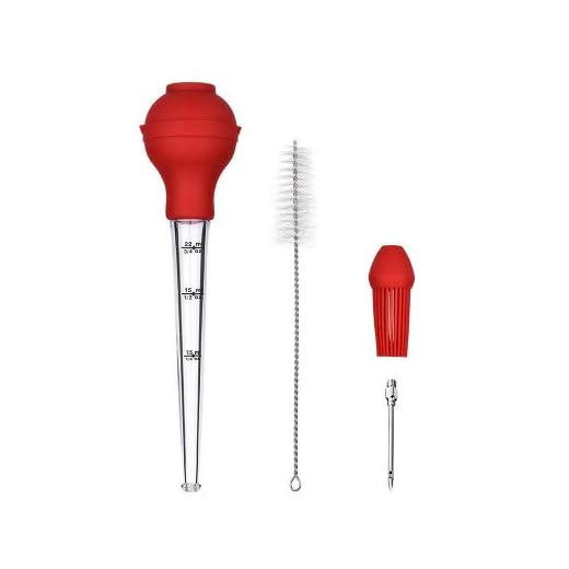 MODUODUO BBQ Turkey Baster With Measurement Baster Syringe with Cleaning Brush and Marinade Needles for Marinating Beef, Pork, Fish