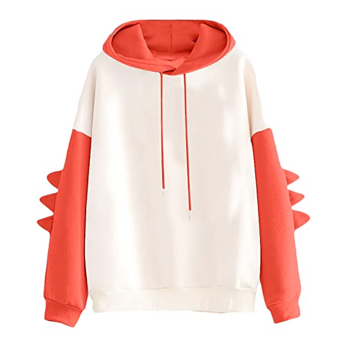 Womens Dino Hoodie Sweatshirts Winter Fall Pullover Casual Animal