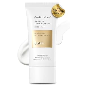 Goldtathione Sun Skin Care Triple Aqua Sun Block Face Lotion with SPF 50+ PA++++ Hydrating & Rejuvenating Face Moisturizer Korean Sunblock Day Cream w/Double Fine Line Care (1.69 fl oz)