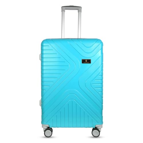 Image of Hard Shell Suitcase Set of 2 with Integrated Number Lock and 360 Degree Spinner Wheels, Teal, Polypropylene, Small 54cm Medium 64cm