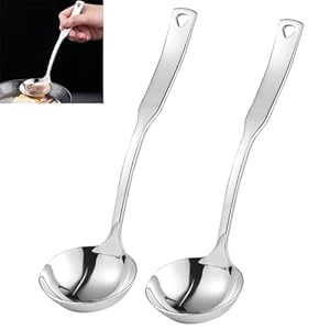 Small Ladle, Gravy Ladle, SUS304 Stainless Steel Mini Ladle for Sauce Serving Ladle, Set of 2
