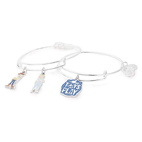 Alex Ani Disney Toy Story 4 Woody and Bo Peep Toys at Play Double Bangle Bracelet Set Silver