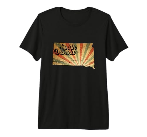 Dakota del Sur Mapa Estados Unidos América Camiseta Premium