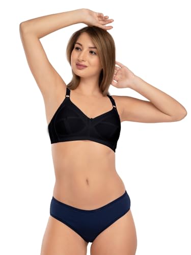 Image of DAISY DEE Women's Cotton Brassiere Non-Padded Wirefree Seamed Full Coverage Comfort-fit Cut and Sew, with Broader Band Regular /Dress /Saree Bra - NSHPU