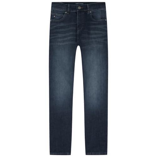 Image of Tommy Hilfiger Boys' 5-Pocket Stretch Slim Straight Leg Denim Jean, Zipper Fly & Button Closure
