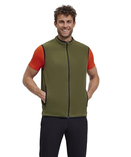 FALKE Trekking Fleece Vest M Ve hilo funcional regulación de la humedad 1 pieza, Chaleco Hombre, Verde Herb 7754, XL
