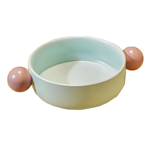 Dxcaicc Lasagne Dish Ceramics 2PCS Baking Dishesunique Round Handle Design with Double Color Combination Creative Beautiful Baking Tray,Blue