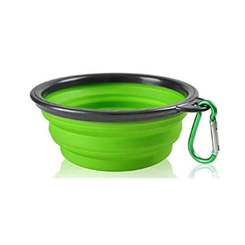 Foldable Dog Bowl, Portable Pet Food Bowl, Travel Bowls for Dogs Cats, Used for Cats, Dogs and Pets for Water and Food (380ml, 2PCS ： Green and Yellow) - Image 4