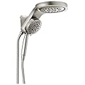 Delta Faucet HydroRain 5-Spray H2Okinetic Dual Shower Head with Handheld Spray, Brushed Nickel Shower Head with Hose, Handheld Shower, Detachable Shower Head, 2.5 GPM Flow Rate, Stainless 58680-SS25