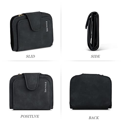 INOVERA-LABEL-Womens-Black-Faux-Leather-Tri-fold-Fashion-Card-Coin-Holder-Small-Purse-Clutch-Wallet-KK29