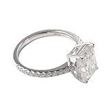Whoiy Anillos de oro 375/585/750 para mujer, alianzas de oro blanco de 9 K/14 K/18 K, anillo de compromiso solitario con moissanite 2ct D Color VVS1 para mujeres, 47 (15.0), Metal precioso Piedra