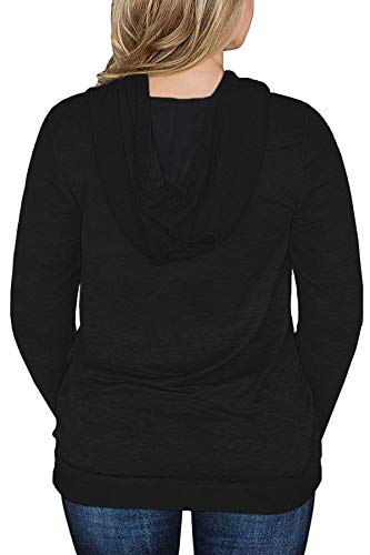 VISLILY Women's Plus Size Tops 4X Long Sleeve Pullover Hoodies Winter Sweaters Black 26W