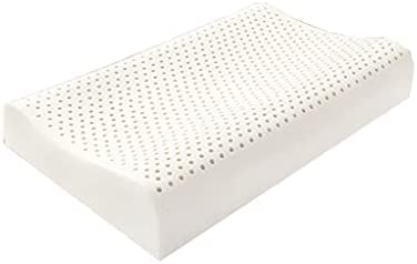 Almohada de látex, almohada de cuello contorneada natural para aliviar el dolor, diseño suave y cómodo para adultos