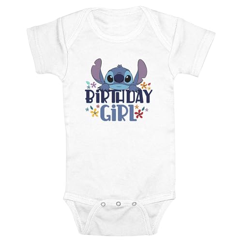 Disney Birthday Girl overol infantilbebés niñas, Blanco, 18 meses