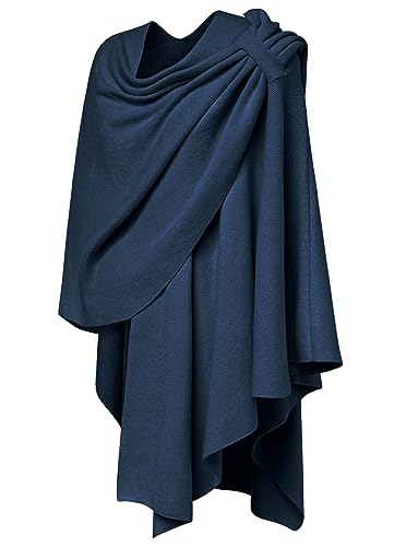 PULI Damen Poncho Schal Cashmere Feeling Strick Cape Cardigan Für Frauen Geschenk Für Mutter