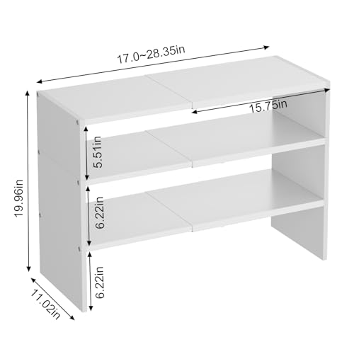 Image of X-cosrack 3-Tier Shoe Rack for Closet, Shoe Organizer for Front Door Entrance Expandable Shoe Shelf, Stackable Iron Shoe Storage Shelves for Closets, Entryway, Hallway, Garage,White