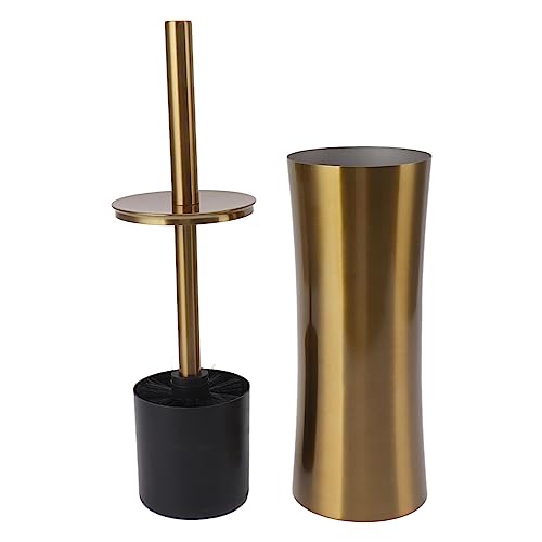 Image of Toilet Brush Gold Soft Head Compact Rustproof Toilet Brush for Home (Small Waist)
