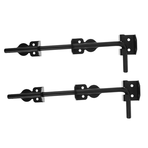 SOESFOUFU 2個重型門扉落し棒 耐候性鋼製木製ビニールフェンス用ゲートボルト ガーデンゲート固定具 地面挿入式安定ラッチ