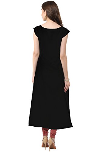 Image of Janasya Women's Crepe Frontslit Kurta