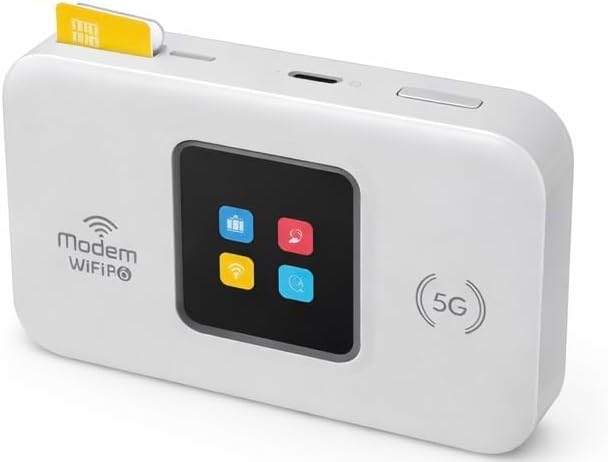 5G LTE Wireless Modem with WiFi 6 Pro, Portable SIM Router, 3000mAh Battery, Type-C Charging