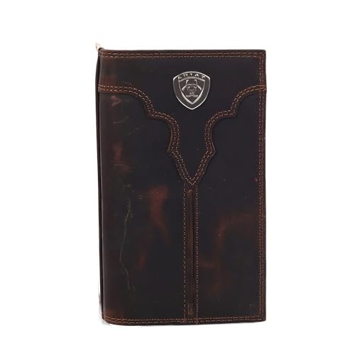 Ariat Western Wallet Mens Rodeo Center Bump Shield Brown A3550002