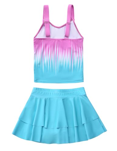 Image of ALISISTER Girls Tankini Swimsuit Two Piece Bathing Suits Summer Beach Swimwear with Shorts for 7-12 Years