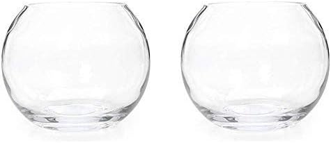 Hosley Set of 2 Glass Bowl 6" Diameter Ideal Gift for Wedding, Special Occasion, Floral Centerpiece Arrangements, Tealight Gardens, Spa & Aromatherapy Settings, DIY Craft Projects O3 (6”-Set of 2)