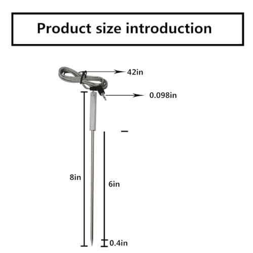 BGEHHCY 2Pcs Meat Probe with Clip Holder Replacement for Thermopro Thermometers TP16, TP17, TP20, TP20S, TP25, TP27, TP28, TP829, TP930-2.5mm