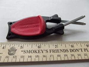 Miniatura 7 de Negro con agarre antideslizante rojo Afilador de cuchillos de bloque, hecho para afilar y afilar las cuchillas de nuevo a sus bordes de corte