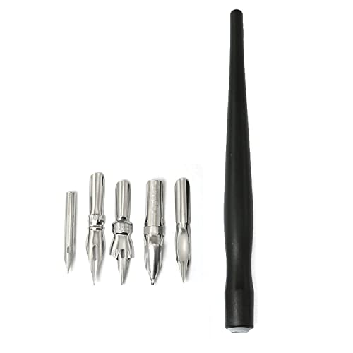 Rlecs 5Pcs Cartoon Pen Nibs With 1 Nib Holder Manga Pen Dip Calligraphy Drawing Tool For Animator Art Lover Desinger #TOP17