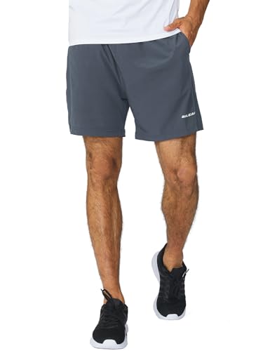 Image of baleaf Men's 5 inch Running Athletic Shorts for Workout Gym Tennis Sports Lightweight Quick Dry with Zipper Pocket