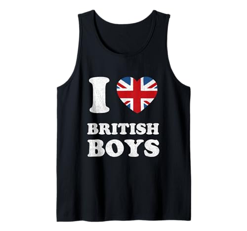 I Love British Boys with British Heart Tank Top