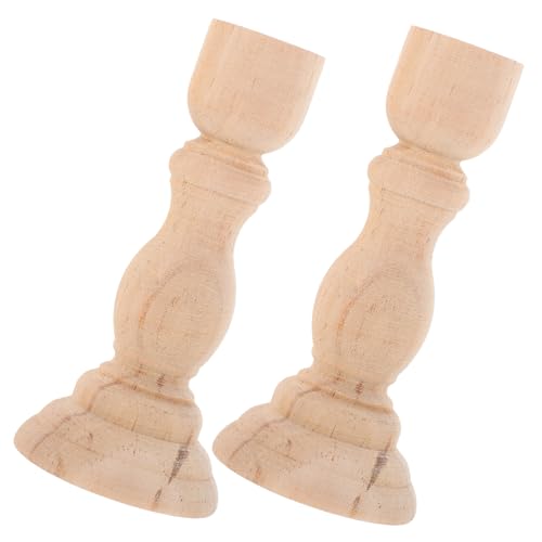 HOOTNEE 2pcs Candlestick Decorative Candle Stand Wooden Candle Stand Candle Stands Wedding Candle Holder Candles Holder Valentines Day Candle Holder Wood Tealight Holder Tea Light Holders
