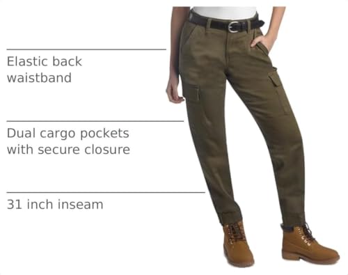 Image of Dickies Womens High Rise Cotton Twill Cargo Joggers Elastic Ankle