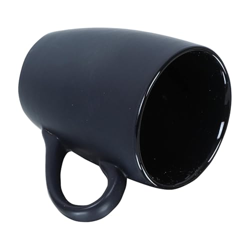 Image of QIMACPLUS Elegant Black Matte Ceramic Coffee Mug with Handle | Sleek Sparkling Design | Microwave & Dishwasher Safe | Perfect for Tea, Coffee, Milk, Latte, and Cappuccino (300 ML Set of 2)