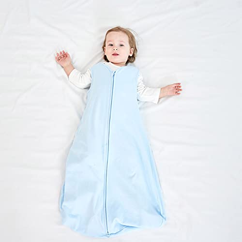 Sosomi Sleep Sack 3-Pack, 100% Organic Cotton Wearable Blanket Kids, 2-Way Zipper Toddler Sleeping Bag, 0.5 Tog Sleep Sack 12-18 Months, Sleeveless Toddler Sleeping Sack, Baby Swaddle Blanket L Size #TOP5