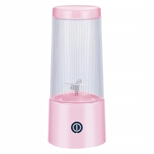 Mediawave Store - Mini Exprimidor Portátil Recargable. Extractor y Mezclador Batidora con capacidad de 300 ml, ideal para preparar bebidas frescas dondequiera que estés (Rosa)