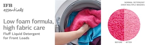 Image of IFB Essentials Fluff Matic Front Load Liquid Detergent Refill Pack 2L | Super Saver Pack | More Washes | Removes Tough Stains | Long-Lasting Fragrance | Eco-Friendly, Gentle Care