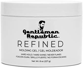 Gentlemen Republic 8oz Refined Gel - Professional Formula for 24 Hour Shine and Hold, Humidity Resistant, 100% Alcohol-Free and Never Flakes, Made in the USA