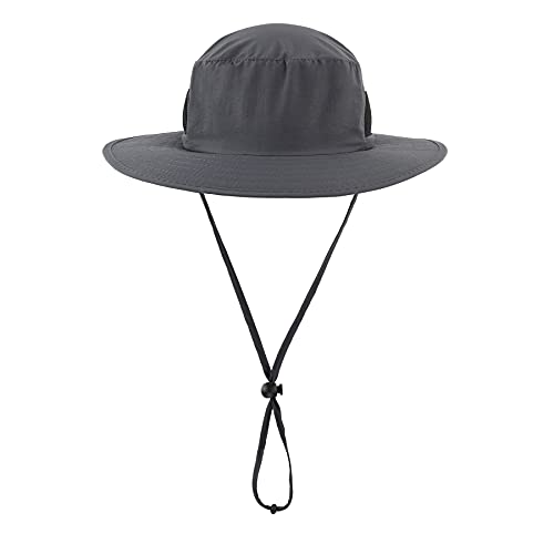 Llmoway Boys Quick Dry Breathable Summer Bucket Hat Uv Protection Kid Wide Brim Mesh Safari Hat Grey #TOP1