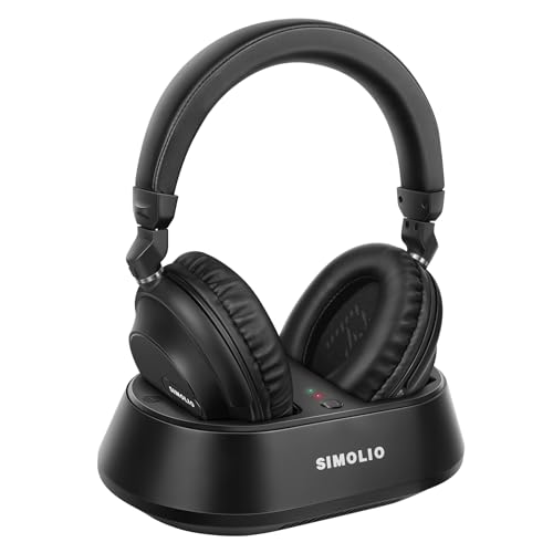 SIMOLIO Cuffie TV Senza Fili per Anziani, Cuffia Wireless Bluetooth