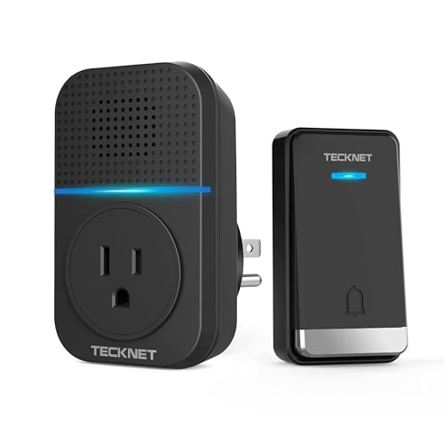 TECKNET Wireless Doorbell, Plug-through Door Bell, IP66 Waterproof Doorbells, 1300ft Cordless Rang Door Bell Ringer Wire - Detailed View