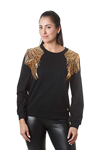 Image of Women's Long Sleeve Sweater with Sequins Patch (Multiple Designs)
