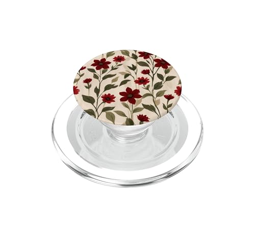 Vintage Flores Floral PopSockets magnético accesorio rojo botánico PopGrip para fundas MagSafe